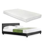 Lit Albacete avec matelas Noir - Profondeur : 180 cm