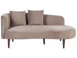 Chaiselongue CHAUMONT Beige - Eiche Dunkel - Taupe - Armlehne davorstehend rechts - Ecke davorstehend links