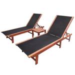 Chaise longue Marron - Bois massif - Bois/Imitation - 66 x 34 x 200 cm