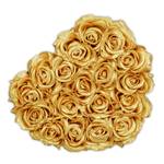 Schwarze Rosenbox mit 18 goldenen Rosen Schwarz - Gold - Papier - Kunststoff - Textil - 22 x 13 x 19 cm