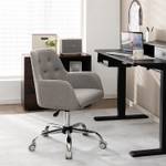 Bürostuhl, bequemer Schreibtischstuhl Grau - Metall - 66 x 93 x 66 cm