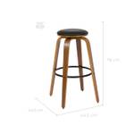 Tabouret de bar Arthus (Lot de 2) Noir - Bois massif - 44 x 78 x 44 cm