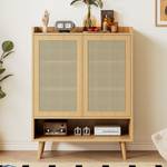 Sideboard Kommode Coeus Ⅲ Braun - Holzwerkstoff - Metall - Massivholz - Holzart/Dekor - 35 x 105 x 80 cm