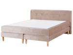 Lit double MARQUISE Beige - Rose foncé - Largeur : 191 cm