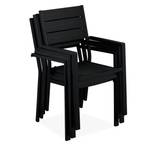 Lot de 4 chaises de jardin noires Noir - Métal - Matière plastique - 54 x 90 x 59 cm