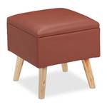 Tabouret avec rangement cuir artificiel Marron - Marron clair