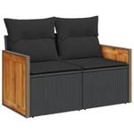 Gartensitzgruppe K4304(8-tlg) Schwarz - Massivholz - 69 x 62 x 55 cm