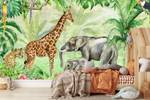 Papier Peint Animaux Plantes Tropicales 400 x 280 x 280 cm