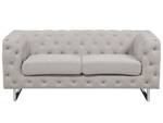 2-Sitzer Sofa VISSLAND Beige - Creme - Silber