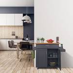 Küchenwagen mit Arbeitsplatte Braun - Grau - Holzwerkstoff - Metall - 114 x 90 x 40 cm