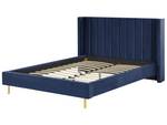 Doppelbett VILLETTE Blau - Gold - Marineblau - Breite: 185 cm