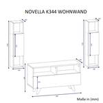 Wohnwand Novella K344 Weiß Walnuss Braun - Holzwerkstoff - 90 x 39 x 29 cm