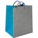 Korb aus blauem und türkisem Stoff Textil - 44 x 55 x 34 cm