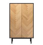 Vitrinenschrank Calvi Eiche Dekor Braun - Holz teilmassiv - 95 x 160 x 40 cm