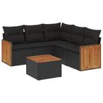 Gartensitzgruppe K6770(6-tlg) Schwarz - Massivholz - 69 x 62 x 62 cm