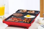 Tischgrill Elektrogrill Kontaktgrill Rot - Metall - 28 x 13 x 28 cm