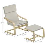 Relaxsessel mit Hocker 833-814V00CW Cremeweiß