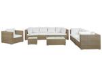 Set de jardin MAESTRO Marron - Blanc - Polyrotin - 282 x 70 x 90 cm