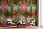 Fototapete Grandezza Walls by Patel Beige - Grün - Pink - Kunststoff - Textil - 400 x 270 x 0 cm