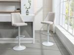 Tabouret de bar KIYOLA Lot de 2 Beige - Textile - 50 x 112 x 43 cm