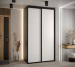 ARMOIRE À PORTES COULISSANTES DAVOS 1 Noir - Blanc - Largeur : 130 cm