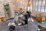 Bartisch UPCYCLING SCOOTER Schwarz - Braun - Silber - Metall - Holzart/Dekor - 120 x 116 x 77 cm