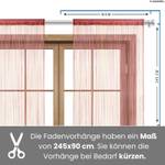 Fadenvorhang basic Stangendurchzug Rot - Textil - 90 x 245 x 0 cm