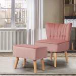 Sessel Ohrensessel  Polstersessel Pink - Holzwerkstoff - 67 x 77 x 56 cm