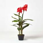 Blumenrohr Kunstpflanze im - Topf Rot