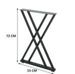 Tischgestell Metall ma39 Schwarz - Metall - 55 x 72 x 3 cm