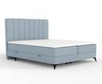 Boxpringsbett Aggaz Premium Grau - Holzwerkstoff - Massivholz - Textil - 120 x 120 x 211 cm