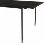 Table à manger pin vieilli noire L200 Noir - En partie en bois massif - 100 x 75 x 200 cm