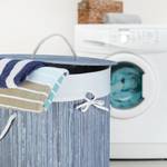 2x Panier à linge bambou rond Gris - Blanc