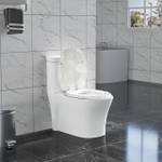 WC Sitz Salah Grau - Weiß - Gelb - Holzwerkstoff - 38 x 6 x 48 cm