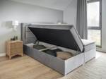 Box Spring Lit Rumbio Gris - Largeur : 180 cm