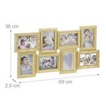 Bilderrahmen für 8 Fotos Gold - Holzwerkstoff - Kunststoff - 69 x 36 x 3 cm