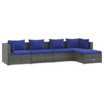 Garten-Lounge-Set (5-teilig) 3013632-9 Blau - Dunkelblau - Grau