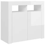 Sideboard 3009229 Hochglanz Weiß - Weiß - 80 x 35 cm