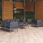 8-tlg. Garten-Lounge-Set mit Kissen Grau