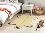 Tapis enfant SARABI Beige - Noir - Fourrure véritable - 100 x 1 x 160 cm