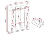 Kleiderschrank Bali 4D mit Aufsatz Graphit