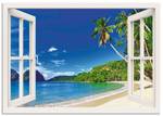 Alubild Fensterblick Paradies 70 x 50 cm