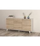 Buffet Zaiken Plus Blanc - Bois manufacturé - Matière plastique - 41 x 75 x 154 cm