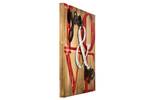 Tableau en bois Pure Love Marron - Rouge - Métal - En partie en bois massif - 60 x 60 x 5 cm