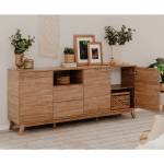 Sideboard Budapest Braun - Holzwerkstoff - 40 x 83 x 198 cm