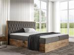 Boxspringbett Wood 6 Braun - Breite: 208 cm