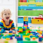 Etagère enfants avec 2 boîtes Vert - Bleu clair - Blanc