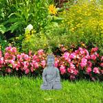 Buddha Figur sitzend 30 cm Grau