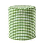 Designer Hocker Ottoman rund Gingham Grün