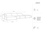 Ecksofa JODIE 5 Sitzplätze Hochglanz Nachtblau